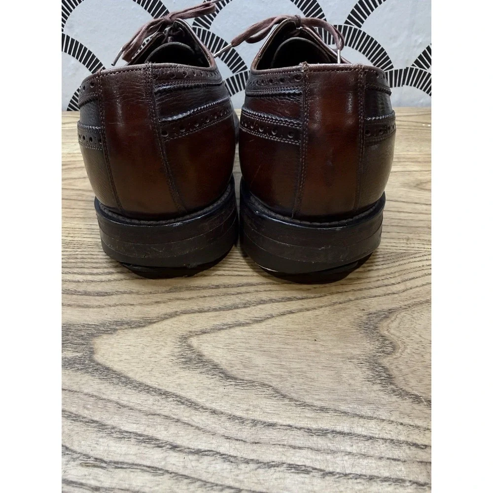 VTG Florsheim Royal Imperial Black Burgundy Leather Wingtip Dress Shoes Mens 12D